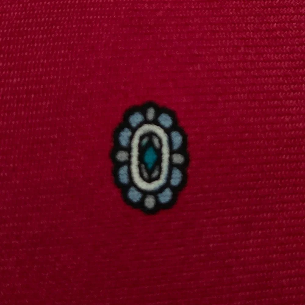 Christian Dior Red Silk Medallion Necktie‎ Made in USA Italian Fabric Mens Tie